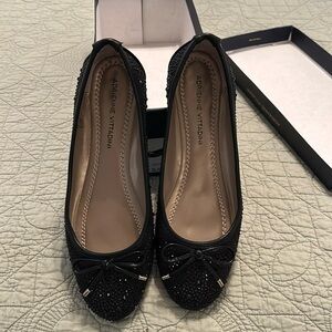 Adrienne Vittadini Sparkling Black Loafers